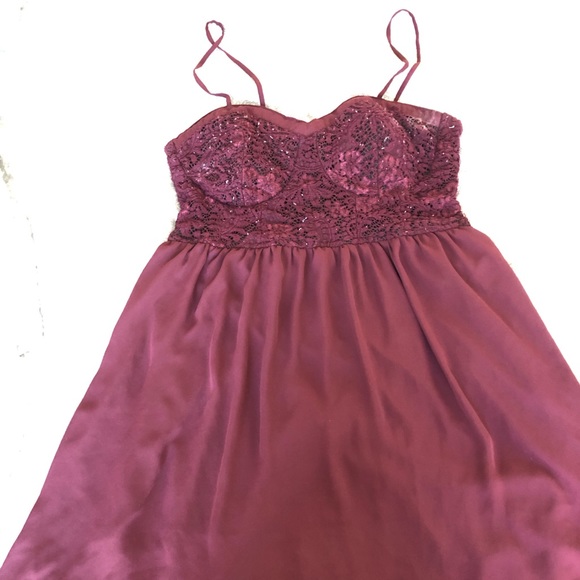 Maroon Lace Top Dress - Picture 2 of 2